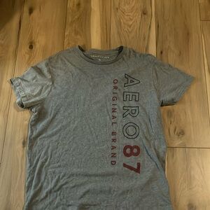 Aeropostale Gray Short Sleeve Tees Graphic Style